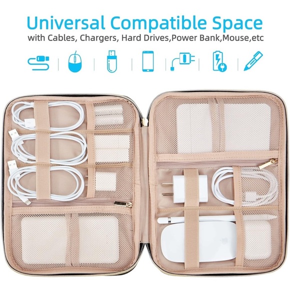 NISHEL Quilted Tech Organizer Case – Lake Blue - Picture 8 of 12